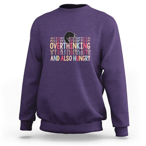 Overthinking And Also Hungry Cute Cat Sweatshirt TS09 Purple Printyourwear