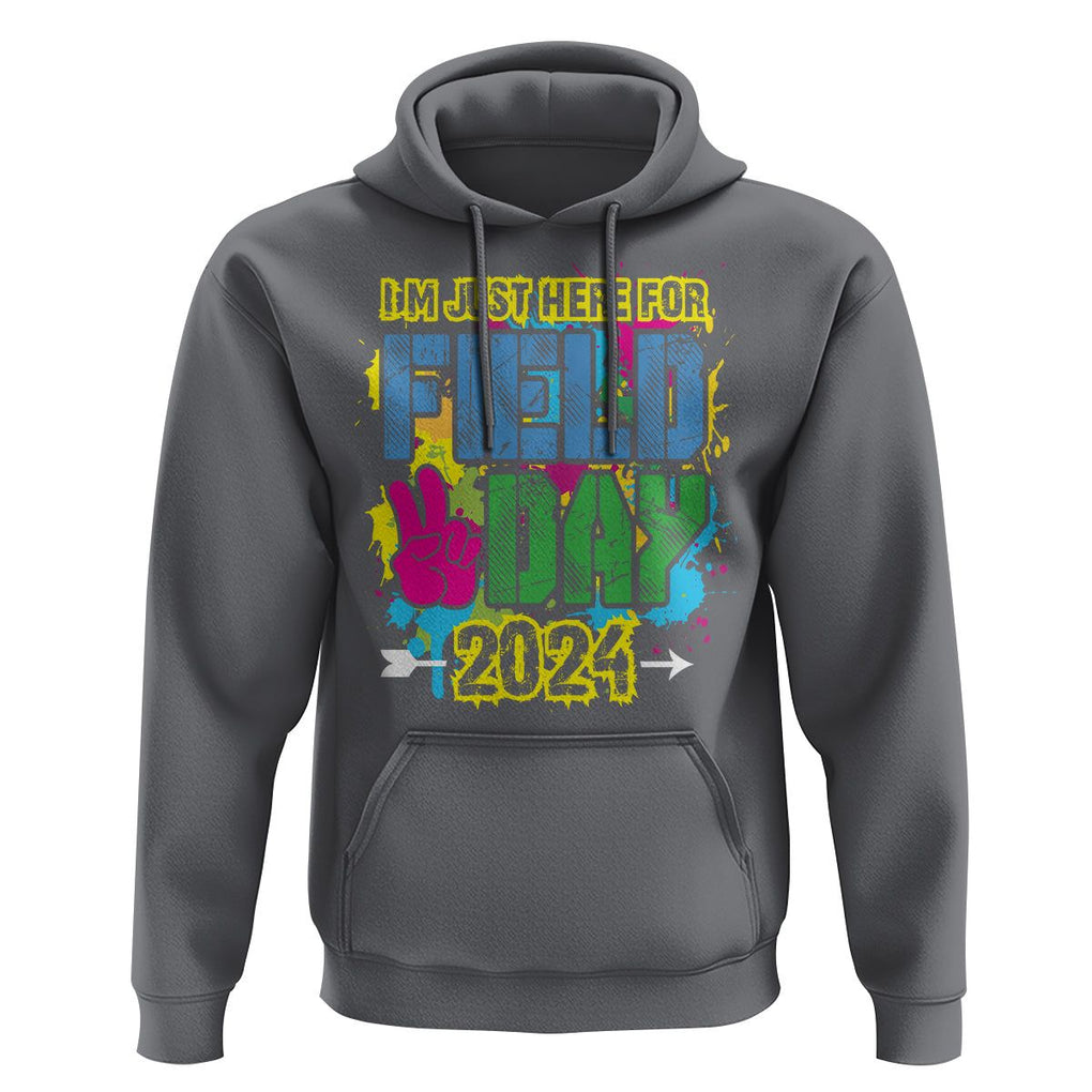 I'm Just Here For Field Day 2024 Hoodie TS09 Charcoal Print Your Wear