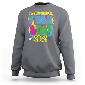 I'm Just Here For Field Day 2024 Sweatshirt TS09 Charcoal Print Your Wear