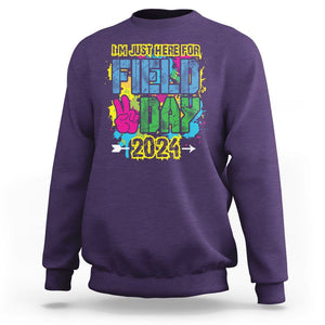 I'm Just Here For Field Day 2024 Sweatshirt TS09 Purple Print Your Wear