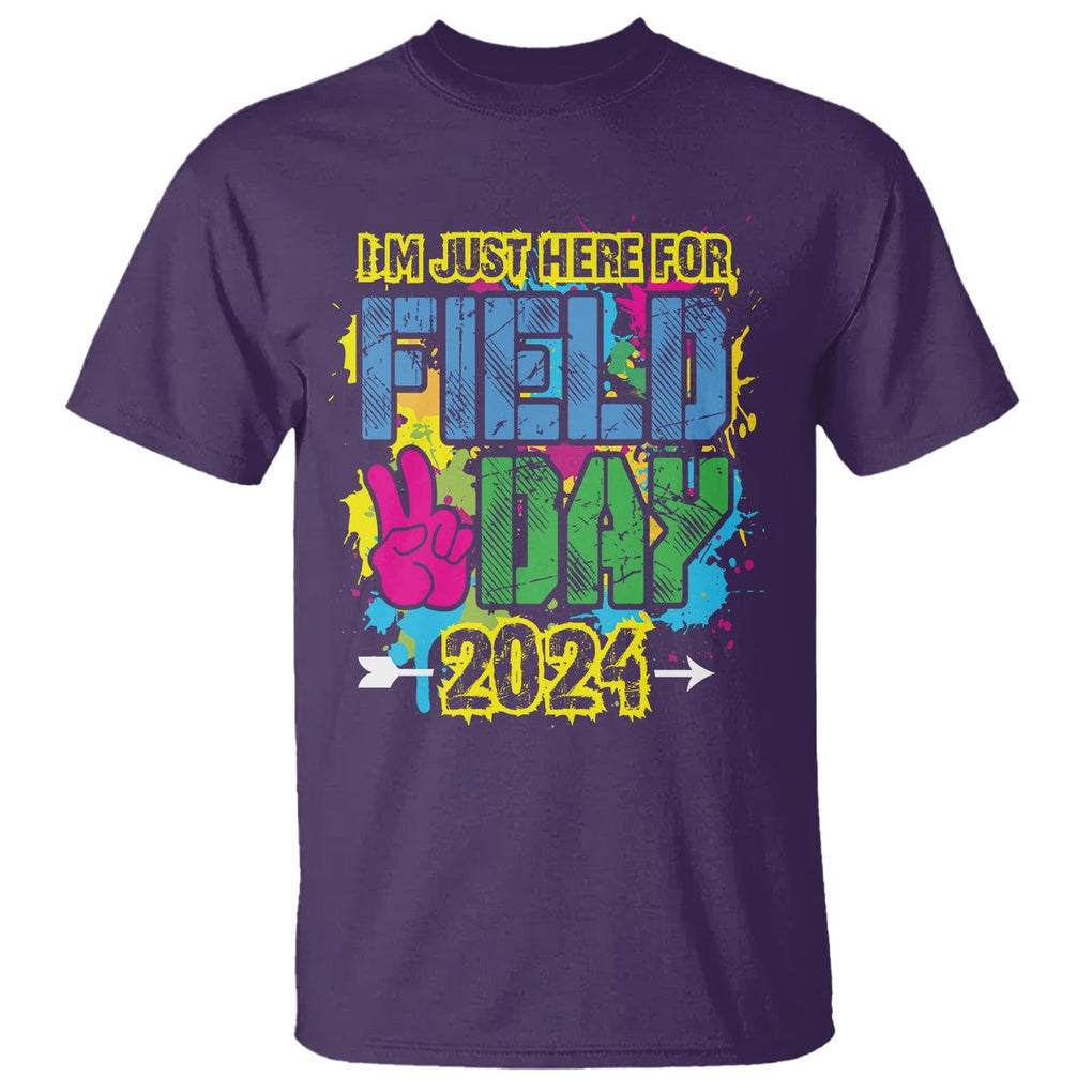 I'm Just Here For Field Day 2024 T Shirt TS09 Purple Print Your Wear