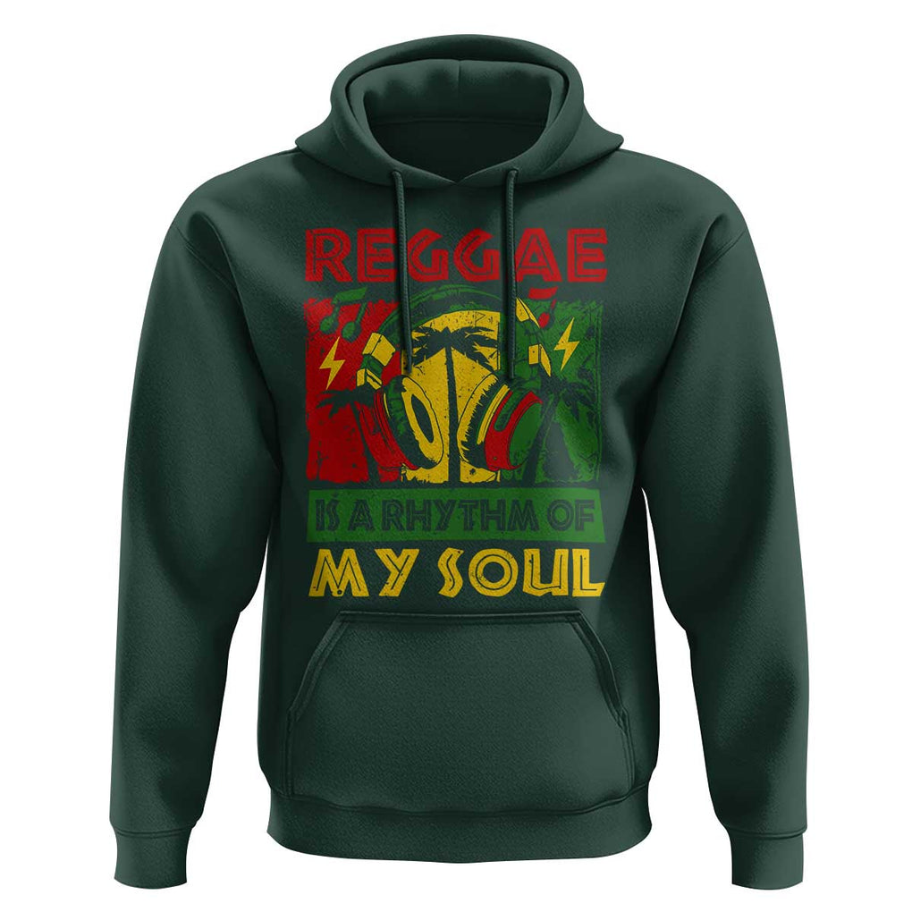 Reggae Is A Rythm Of My Soul Jamaica Music Hoodie TS09 Dark Forest Green Print Your Wear
