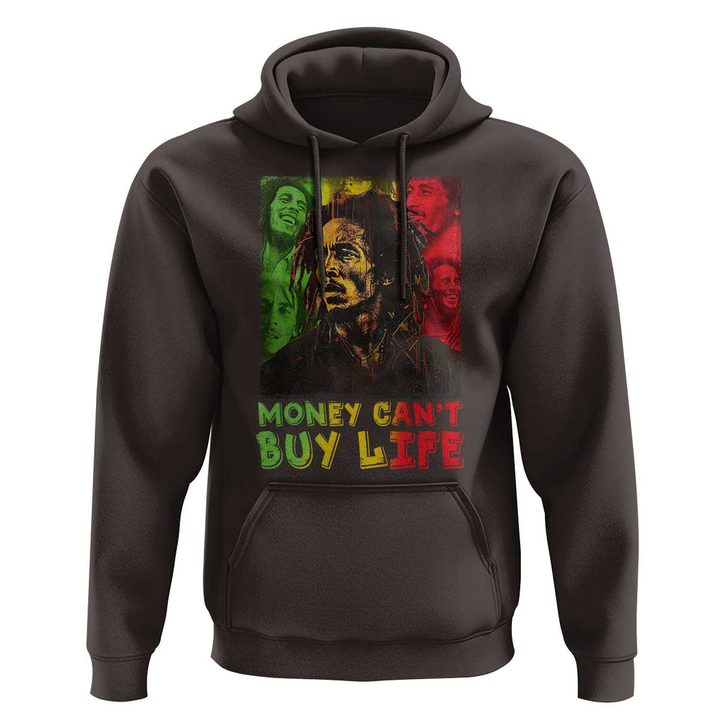 Legend Bob Hoodie Money Can't Buy Life Jamaican Reggae TS09 Dark Chocolate Print Your Wear
