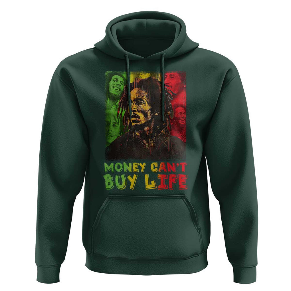 Legend Bob Hoodie Money Can't Buy Life Jamaican Reggae TS09 Dark Forest Green Print Your Wear