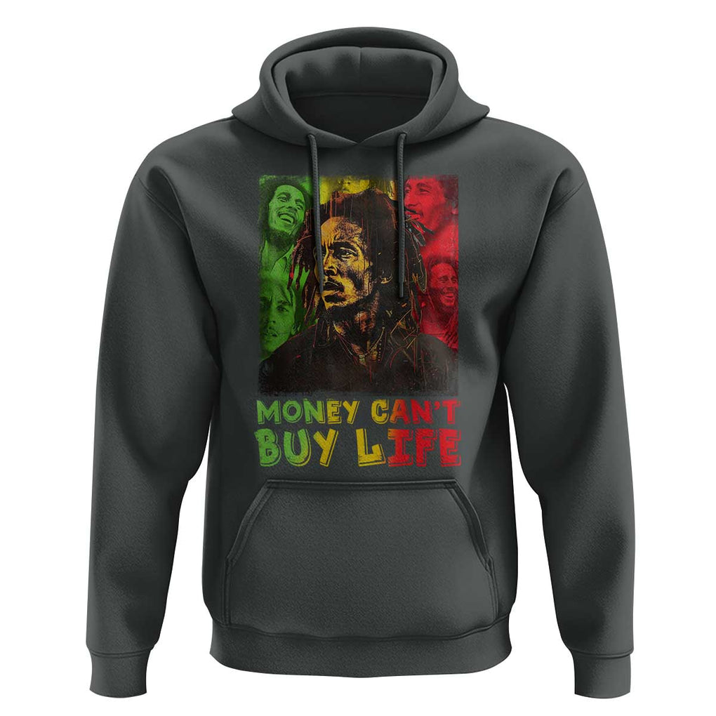 Legend Bob Hoodie Money Can't Buy Life Jamaican Reggae TS09 Dark Heather Print Your Wear