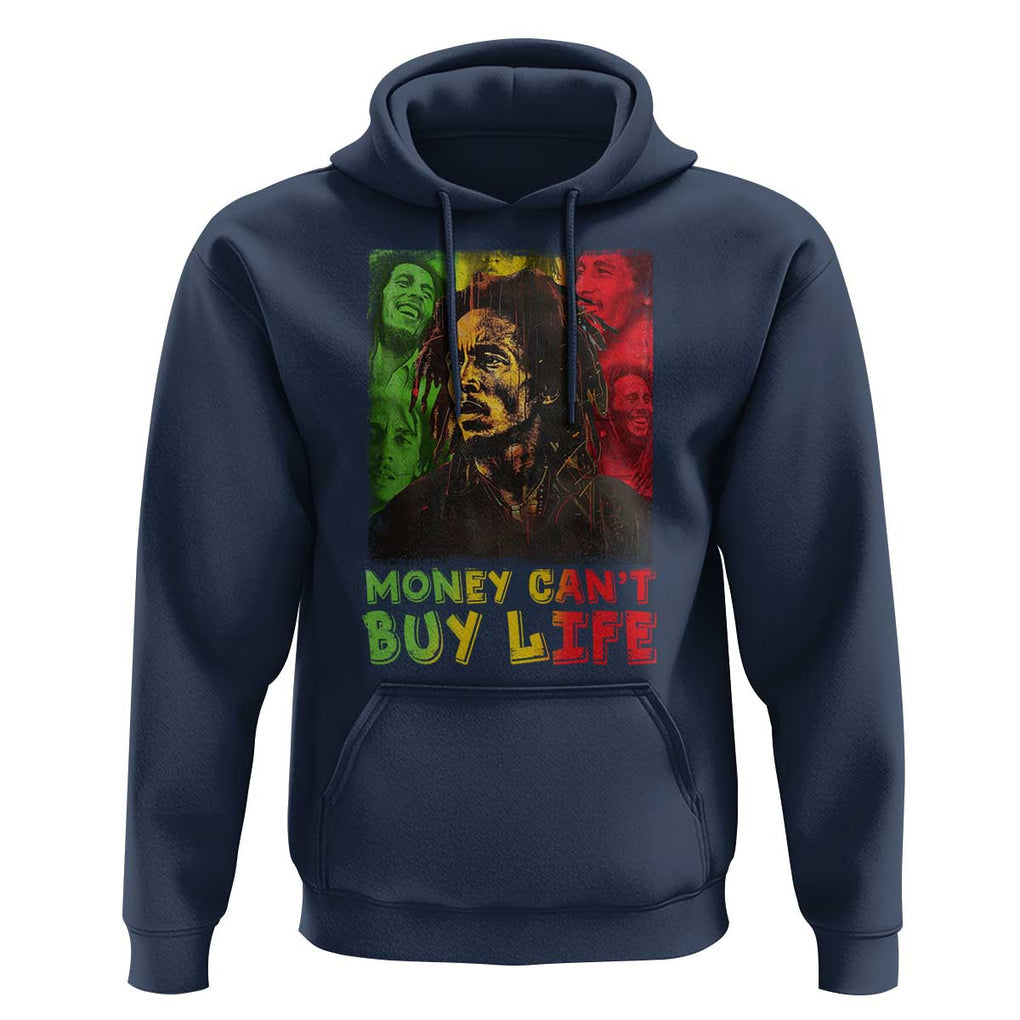 Legend Bob Hoodie Money Can't Buy Life Jamaican Reggae TS09 Navy Print Your Wear