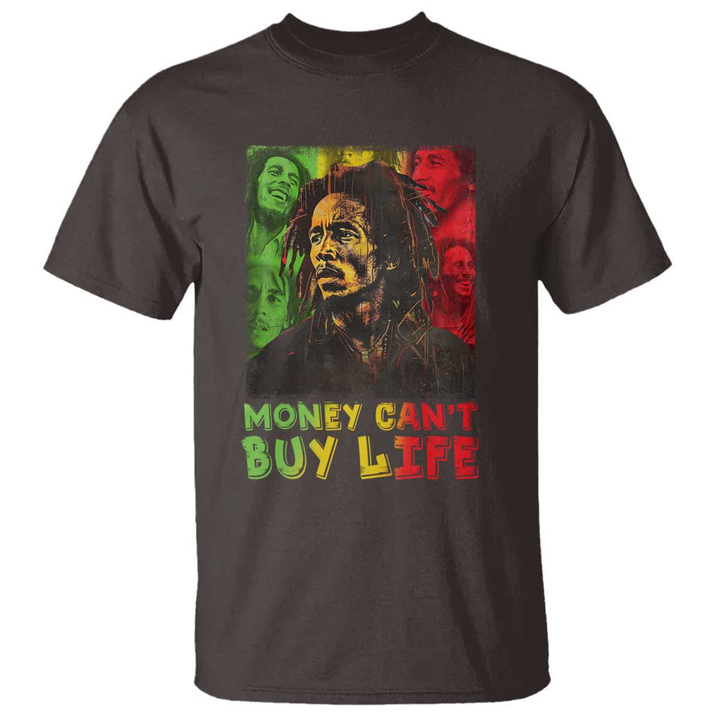 Legend Bob T Shirt Money Can't Buy Life Jamaican Reggae TS09 Dark Chocolate Print Your Wear