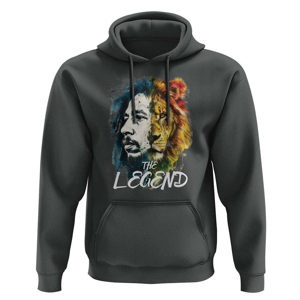 Legend Bob Lion Reggae Jamaica Music Hoodie TS09 Dark Heather Print Your Wear