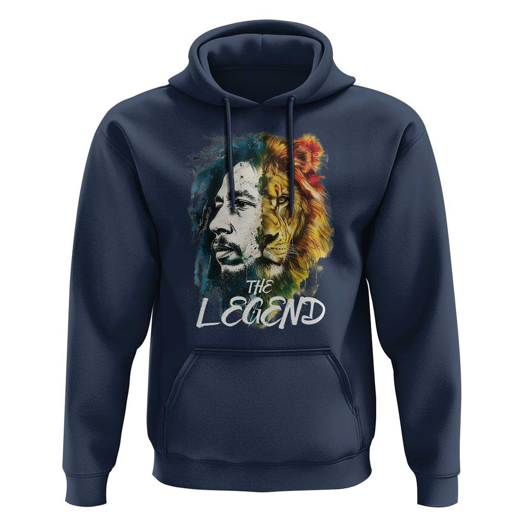 Legend Bob Lion Reggae Jamaica Music Hoodie TS09 Navy Print Your Wear