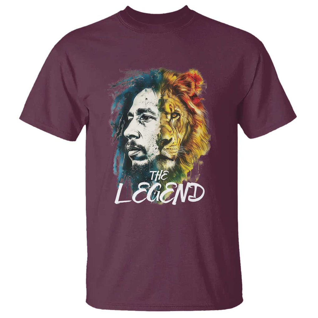 Legend Bob Lion Reggae Jamaica Music T Shirt TS09 Maroon Print Your Wear