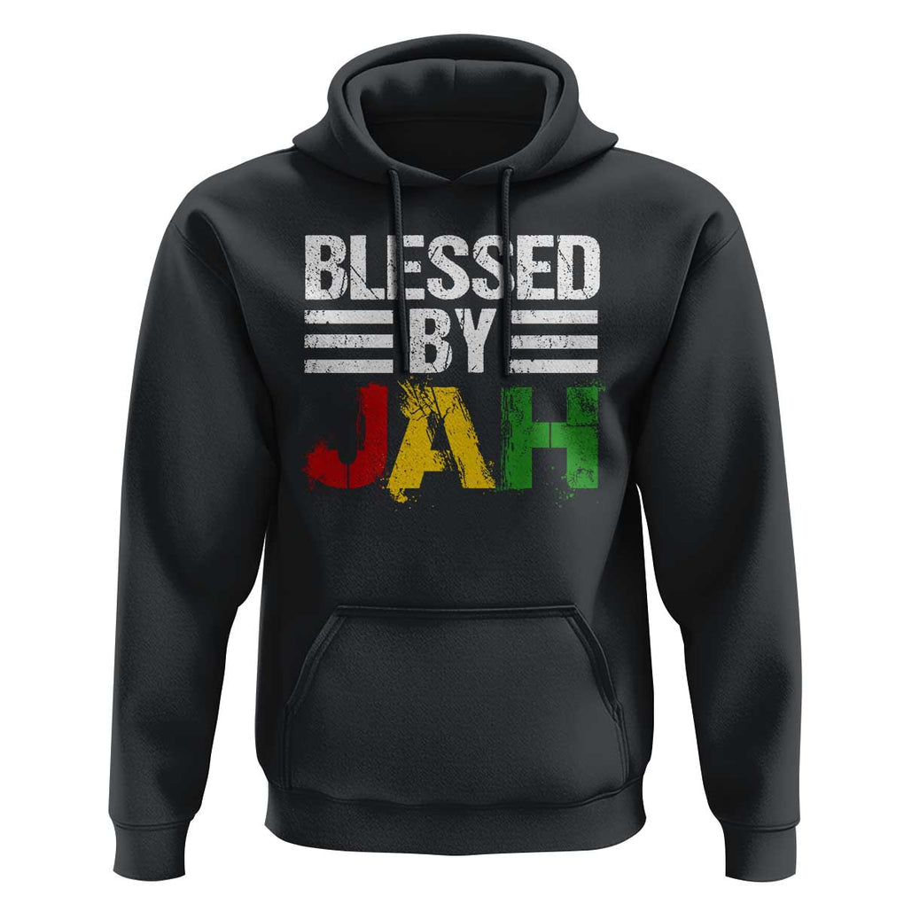 Blessed By Jah Jamaican Rastafari Rasta Hoodie TS09 Black Print Your Wear