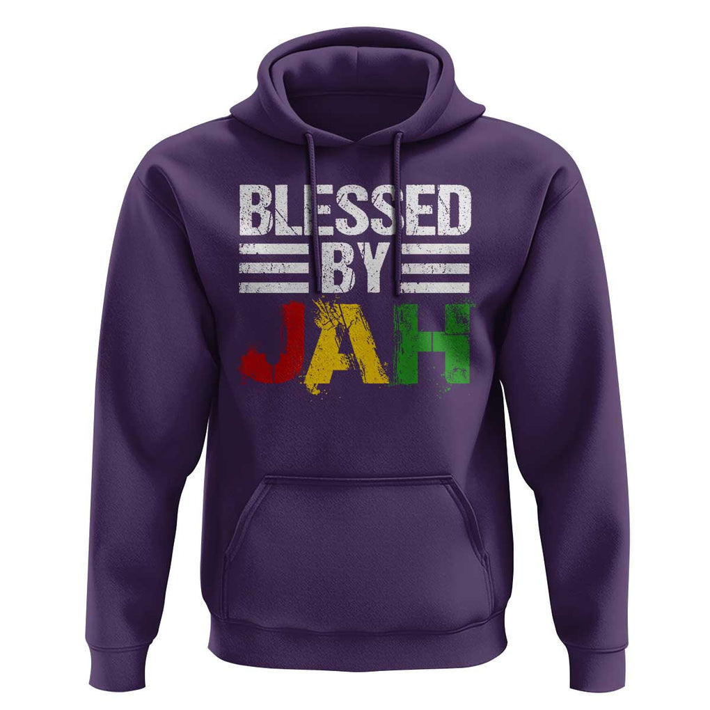 Blessed By Jah Jamaican Rastafari Rasta Hoodie TS09 Purple Print Your Wear