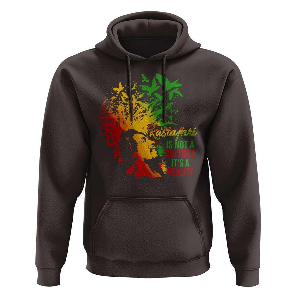 Rasta Legend Bob Hoodie Rastafari Is Not A Culture It's A Reality Jamaica Jamaican TS09 Dark Chocolate Print Your Wear