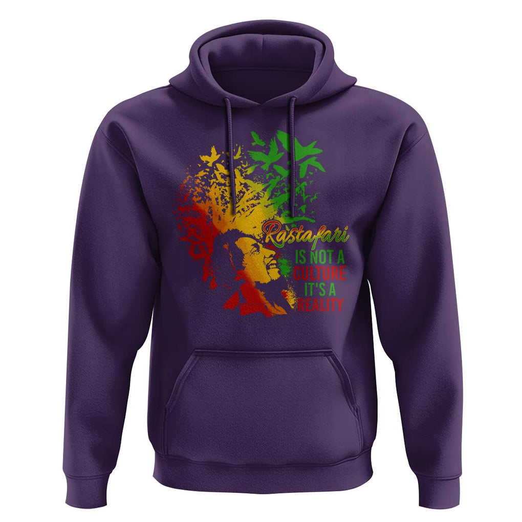 Rasta Legend Bob Hoodie Rastafari Is Not A Culture It's A Reality Jamaica Jamaican TS09 Purple Print Your Wear