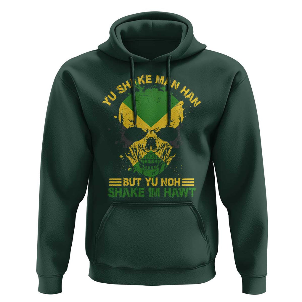 Jamaican Proverbs Hoodie You Can Shake A Mans Head But You Cannot Shake His Heart Skull TS09 Dark Forest Green Print Your Wear