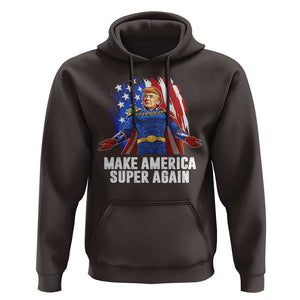 Funny Trump Hoodie Make America Super Again Superhero Donald President 2024 TS09 Dark Chocolate Print Your Wear