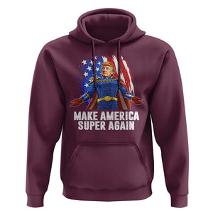 Funny Trump Hoodie Make America Super Again Superhero Donald President 2024 TS09 Maroon Print Your Wear