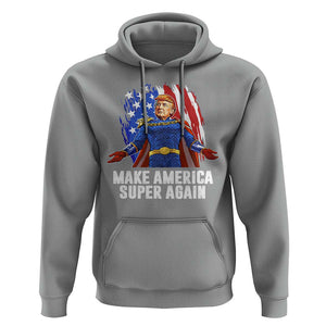 Funny Trump Hoodie Make America Super Again Superhero Donald President 2024 TS09 Sport Gray Print Your Wear