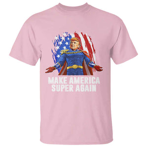 Funny Trump T Shirt Make America Super Again Superhero Donald President 2024 TS09 Light Pink Print Your Wear