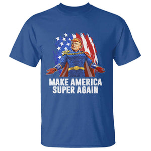 Funny Trump T Shirt Make America Super Again Superhero Donald President 2024 TS09 Royal Blue Print Your Wear