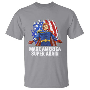 Funny Trump T Shirt Make America Super Again Superhero Donald President 2024 TS09 Sport Gray Print Your Wear