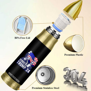 Trump Raised Fist Bullet Tumbler Bulletproof 2024 Stronger Trump American Flag TS09 Print Your Wear