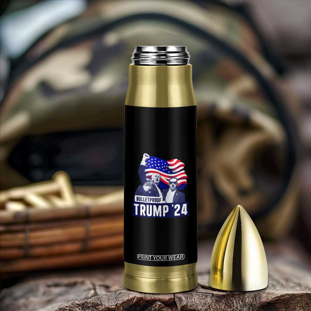 Trump Raised Fist Bullet Tumbler Bulletproof 2024 Stronger Trump American Flag TS09 Print Your Wear