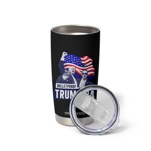 Trump Raised Fist Tumbler Cup Bulletproof 2024 Stronger Trump American Flag TS09 Print Your Wear