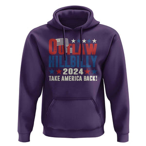 Trump Vance 2024 Hoodie Outlaw Hillbilly Take America Back TS09 Purple Print Your Wear