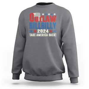 Trump Vance 2024 Sweatshirt Outlaw Hillbilly Take America Back TS09 Charcoal Print Your Wear