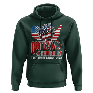 Outlaw Hillbilly 2024 Hoodie Vote For Trump Vance Take America Back TS09 Dark Forest Green Print Your Wear