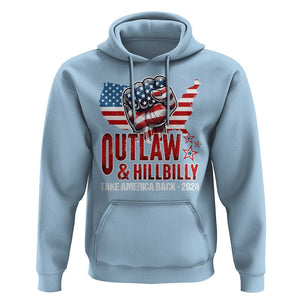 Outlaw Hillbilly 2024 Hoodie Vote For Trump Vance Take America Back TS09 Light Blue Print Your Wear