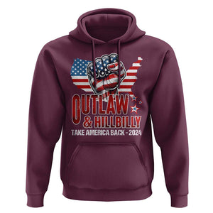 Outlaw Hillbilly 2024 Hoodie Vote For Trump Vance Take America Back TS09 Maroon Print Your Wear
