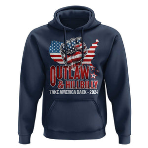 Outlaw Hillbilly 2024 Hoodie Vote For Trump Vance Take America Back TS09 Navy Print Your Wear