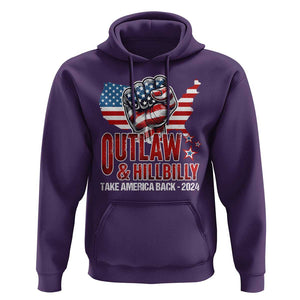 Outlaw Hillbilly 2024 Hoodie Vote For Trump Vance Take America Back TS09 Purple Print Your Wear