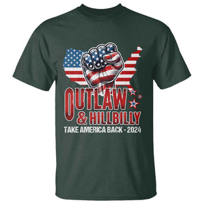 Outlaw Hillbilly 2024 T Shirt Vote For Trump Vance Take America Back TS09 Dark Forest Green Print Your Wear