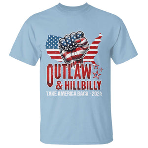 Outlaw Hillbilly 2024 T Shirt Vote For Trump Vance Take America Back TS09 Light Blue Print Your Wear