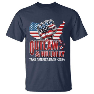 Outlaw Hillbilly 2024 T Shirt Vote For Trump Vance Take America Back TS09 Navy Print Your Wear