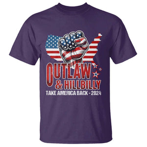 Outlaw Hillbilly 2024 T Shirt Vote For Trump Vance Take America Back TS09 Purple Print Your Wear
