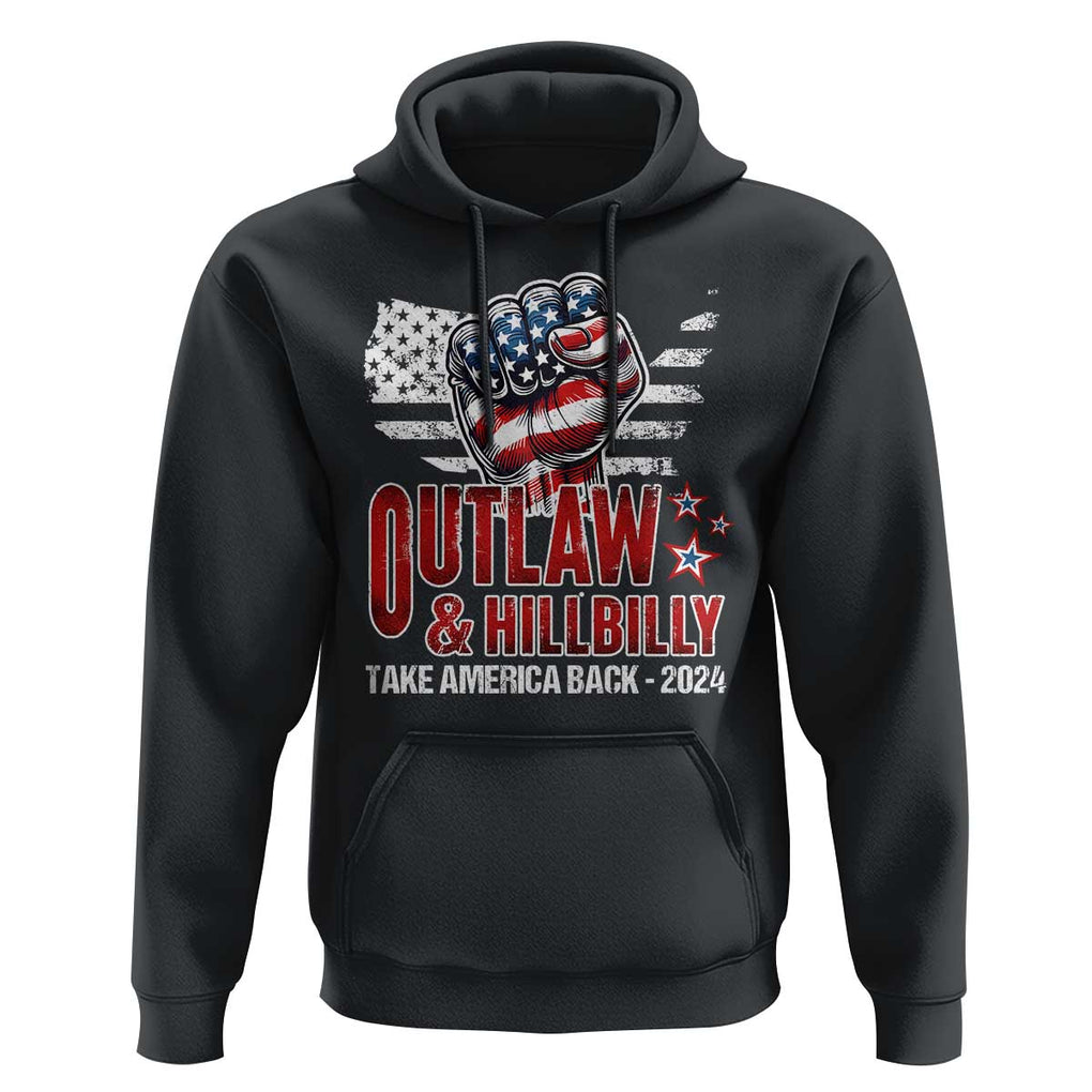 Outlaw Hillbilly 2024 Hoodie Vote For Trump Vance Take America Back TS09 Black Print Your Wear