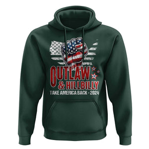 Outlaw Hillbilly 2024 Hoodie Vote For Trump Vance Take America Back TS09 Dark Forest Green Print Your Wear