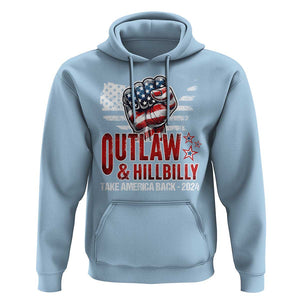 Outlaw Hillbilly 2024 Hoodie Vote For Trump Vance Take America Back TS09 Light Blue Print Your Wear