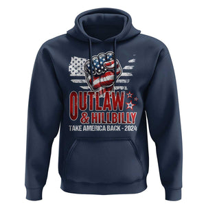 Outlaw Hillbilly 2024 Hoodie Vote For Trump Vance Take America Back TS09 Navy Print Your Wear