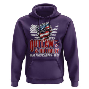 Outlaw Hillbilly 2024 Hoodie Vote For Trump Vance Take America Back TS09 Purple Print Your Wear