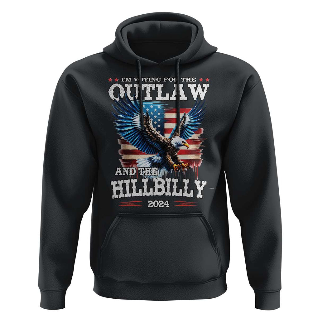 Trump Vance 2024 Hoodie I'm Voting For The Outlaw And The Hillbilly TS09 Black Print Your Wear