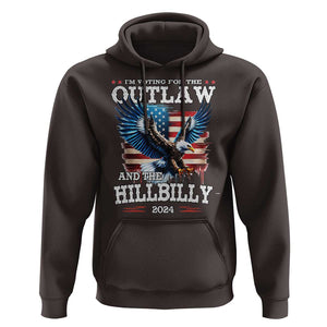 Trump Vance 2024 Hoodie I'm Voting For The Outlaw And The Hillbilly TS09 Dark Chocolate Print Your Wear