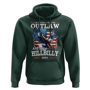 Trump Vance 2024 Hoodie I'm Voting For The Outlaw And The Hillbilly TS09 Dark Forest Green Print Your Wear