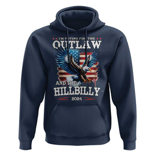 Trump Vance 2024 Hoodie I'm Voting For The Outlaw And The Hillbilly TS09 Navy Print Your Wear