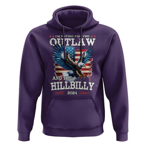 Trump Vance 2024 Hoodie I'm Voting For The Outlaw And The Hillbilly TS09 Purple Print Your Wear