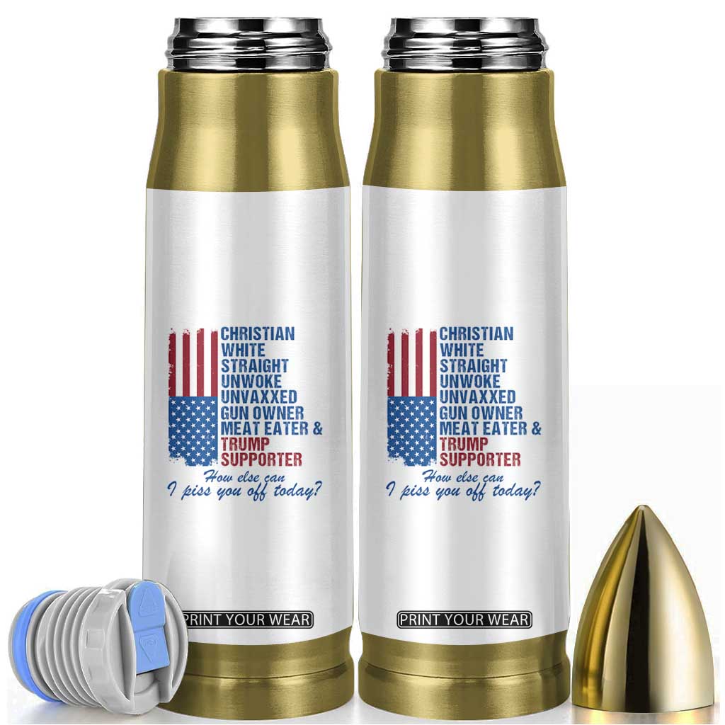 Trump Supporter Bullet Tumbler Christian White Straight Gun Owner Meat Eater TS09 White Print Your Wear